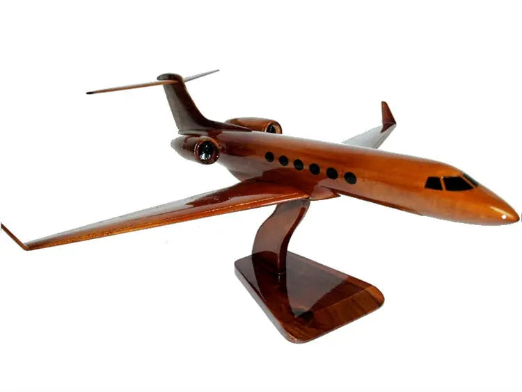Gulfstream 550 Airplane Natural Wood Aircraft Model--Aviator Sunglasses-Premium Wood Designs