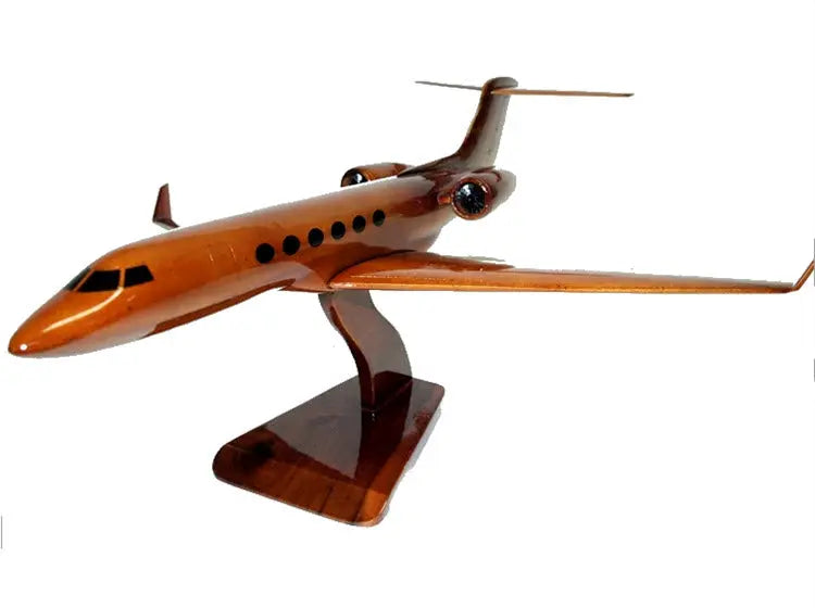 Gulfstream 550 Airplane Natural Wood Aircraft Model--Aviator Sunglasses-Premium Wood Designs