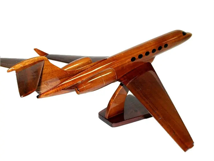 Gulfstream 550 Airplane Natural Wood Aircraft Model--Aviator Sunglasses-Premium Wood Designs