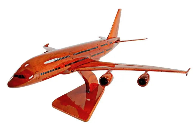 Airbus 380 Natural Wood Aircraft Model--Aviator Sunglasses-Premium Wood Designs