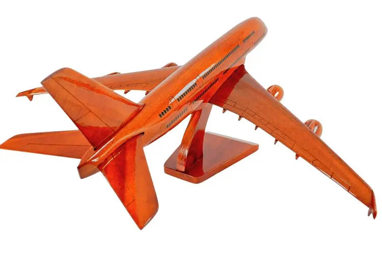 Airbus 380 Natural Wood Aircraft Model--Aviator Sunglasses-Premium Wood Designs