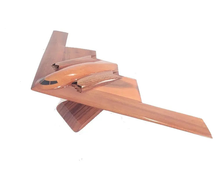 B-2 Spirit Bomber Natural Wood Aircraft Desk Model--Aviator Sunglasses-Premium Wood Designs