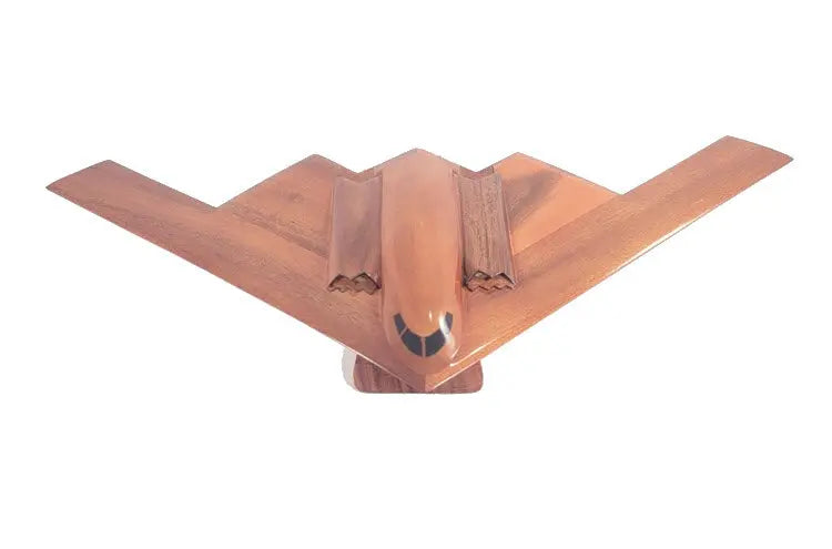B-2 Spirit Bomber Natural Wood Aircraft Desk Model--Aviator Sunglasses-Premium Wood Designs