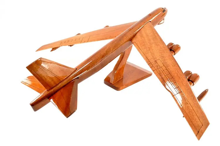 Boeing B-52 Stratofortress Bomber Natural Wood Aircraft Desk Model--Aviator Sunglasses-Premium Wood Designs