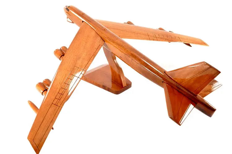 Boeing B-52 Stratofortress Bomber Natural Wood Aircraft Desk Model--Aviator Sunglasses-Premium Wood Designs