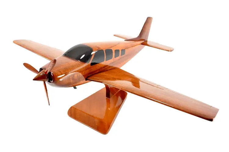 Beechcraft Bonanza Straight Tail Airplane Natural Wood Aircraft Model--Aviator Sunglasses-Premium Wood Designs