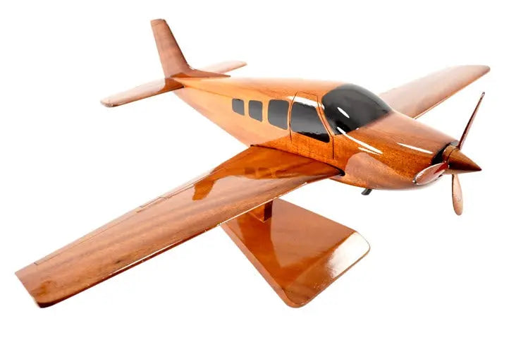 Beechcraft Bonanza Straight Tail Airplane Natural Wood Aircraft Model--Aviator Sunglasses-Premium Wood Designs