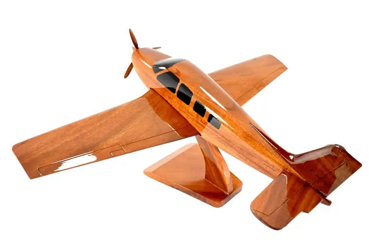 Beechcraft Bonanza Straight Tail Airplane Natural Wood Aircraft Model--Aviator Sunglasses-Premium Wood Designs