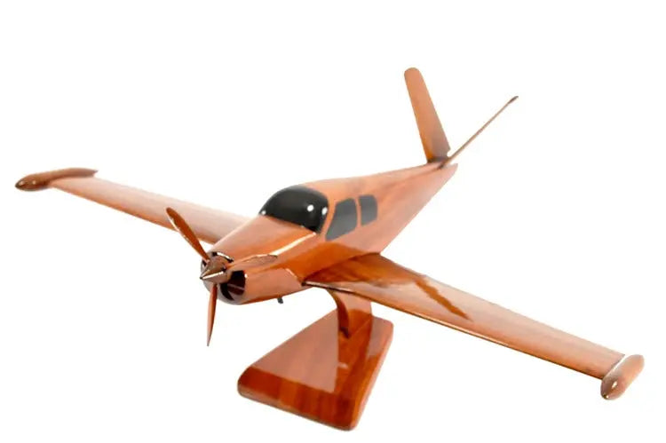 Beechcraft Bonanza V-Tail Airplane Natural Wood Aircraft Model--Aviator Sunglasses-Premium Wood Designs
