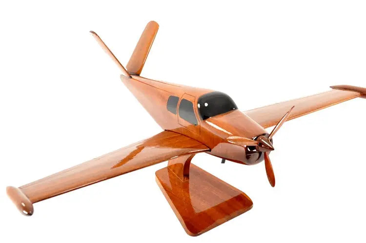 Beechcraft Bonanza V-Tail Airplane Natural Wood Aircraft Model--Aviator Sunglasses-Premium Wood Designs