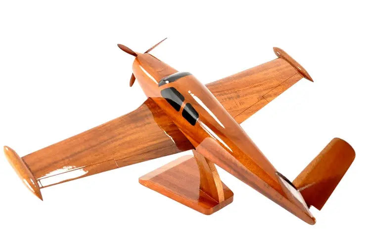 Beechcraft Bonanza V-Tail Airplane Natural Wood Aircraft Model--Aviator Sunglasses-Premium Wood Designs