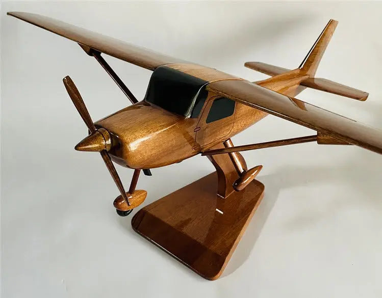 Cessna 150 Commuter Airplane Natural Wood Aircraft Model--Aviator Sunglasses-Premium Wood Designs