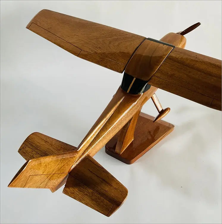 Cessna 150 Commuter Airplane Natural Wood Aircraft Model--Aviator Sunglasses-Premium Wood Designs