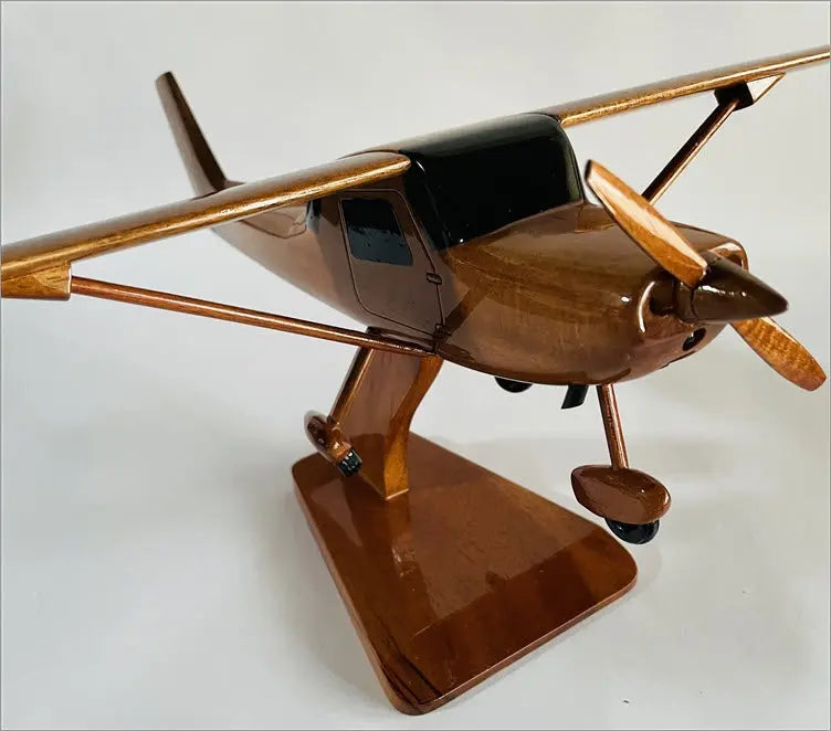 Cessna 150 Commuter Airplane Natural Wood Aircraft Model--Aviator Sunglasses-Premium Wood Designs