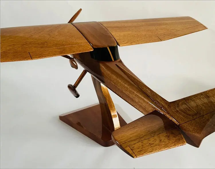Cessna 150 Commuter Airplane Natural Wood Aircraft Model--Aviator Sunglasses-Premium Wood Designs