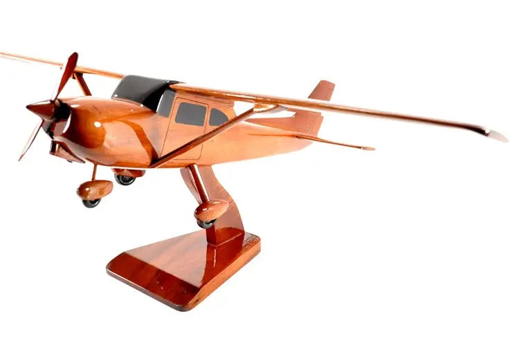 Cessna 172 Airplane Natural Wood Aircraft Model--Aviator Sunglasses-Premium Wood Designs