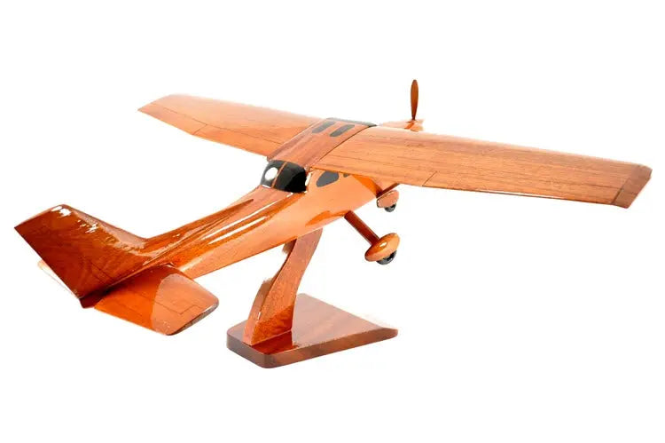Cessna 172 Airplane Natural Wood Aircraft Model--Aviator Sunglasses-Premium Wood Designs