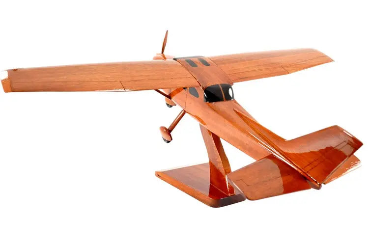 Cessna 172 Airplane Natural Wood Aircraft Model--Aviator Sunglasses-Premium Wood Designs