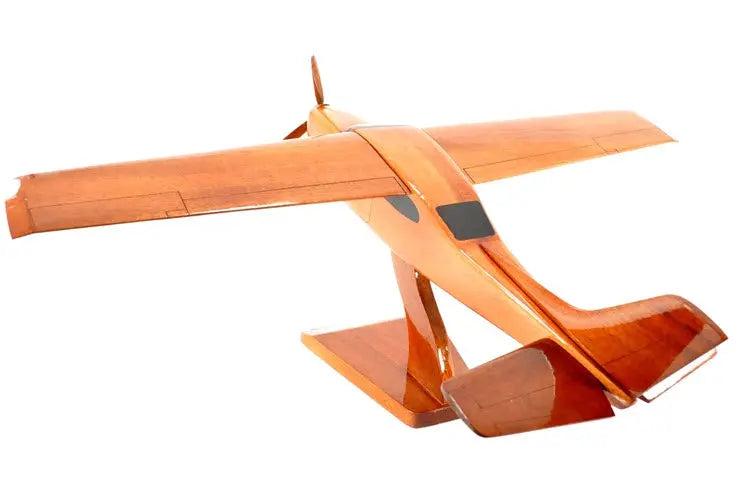 Cessna T-210 Airplane Natural Wood Aircraft Model--Aviator Sunglasses-Premium Wood Designs
