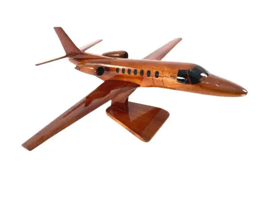 Cessna 560 Citation Airplane Natural Wood Aircraft Model--Aviator Sunglasses-Premium Wood Designs