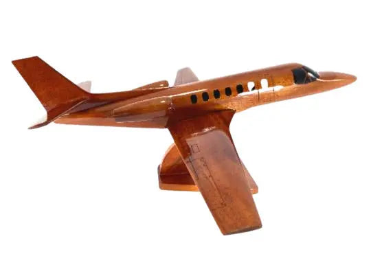 Cessna 560 Citation Airplane Natural Wood Aircraft Model--Aviator Sunglasses-Premium Wood Designs