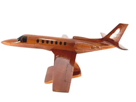 Cessna 560 Citation Airplane Natural Wood Aircraft Model--Aviator Sunglasses-Premium Wood Designs