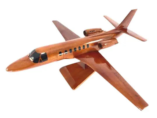 Cessna 560 Citation Airplane Natural Wood Aircraft Model--Aviator Sunglasses-Premium Wood Designs