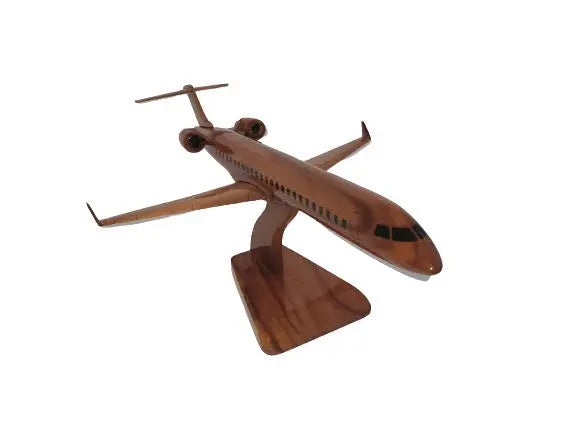 Bombardier CRJ900 Airliner Premium Natural Wood Aircraft Desk Model--Aviator Sunglasses-Premium Wood Designs