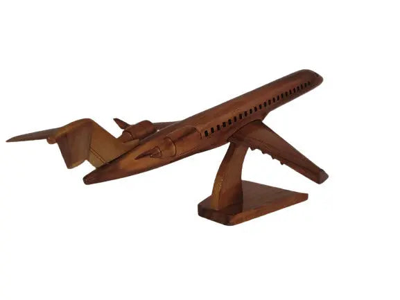 Bombardier CRJ900 Airliner Premium Natural Wood Aircraft Desk Model--Aviator Sunglasses-Premium Wood Designs