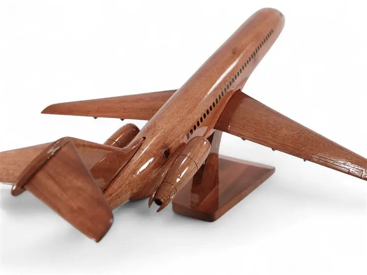 Douglas DC-9 Airliner Natural Mahogany Wood Aircraft Model--Aviator Sunglasses-Premium Wood Designs