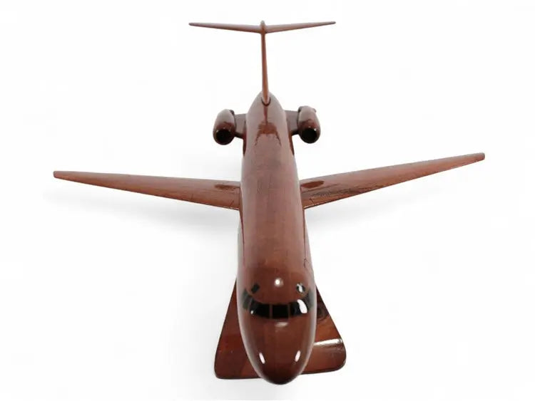 Douglas DC-9 Airliner Natural Mahogany Wood Aircraft Model--Aviator Sunglasses-Premium Wood Designs