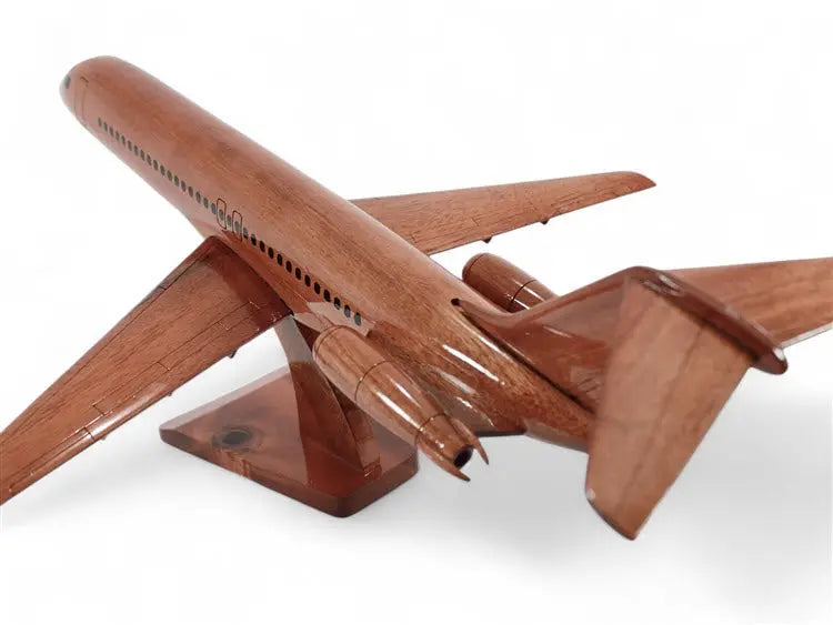 Douglas DC-9 Airliner Natural Mahogany Wood Aircraft Model--Aviator Sunglasses-Premium Wood Designs