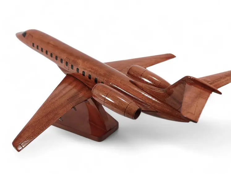 Embraer ERJ-135 Airliner Natural Wood Aircraft Desk Model--Aviator Sunglasses-Premium Wood Designs