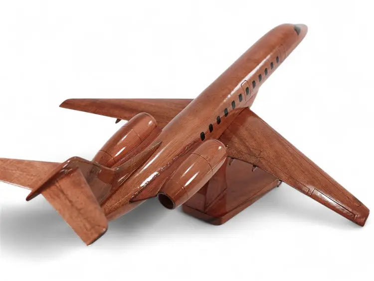 Embraer ERJ-135 Airliner Natural Wood Aircraft Desk Model--Aviator Sunglasses-Premium Wood Designs
