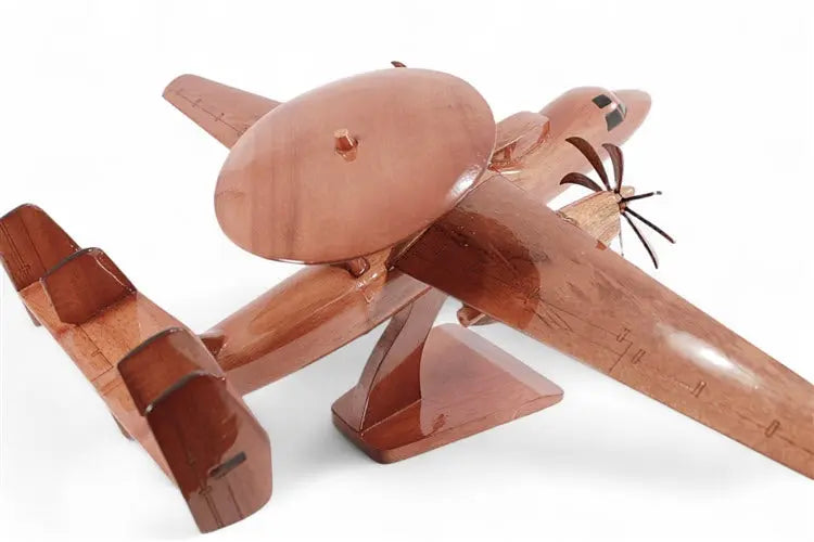 E-2C Hawkeye Natural Mahogany Wood Aircraft Model--Aviator Sunglasses-Premium Wood Designs