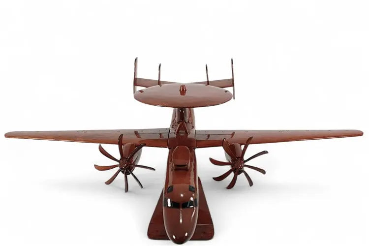 E-2C Hawkeye Natural Mahogany Wood Aircraft Model--Aviator Sunglasses-Premium Wood Designs