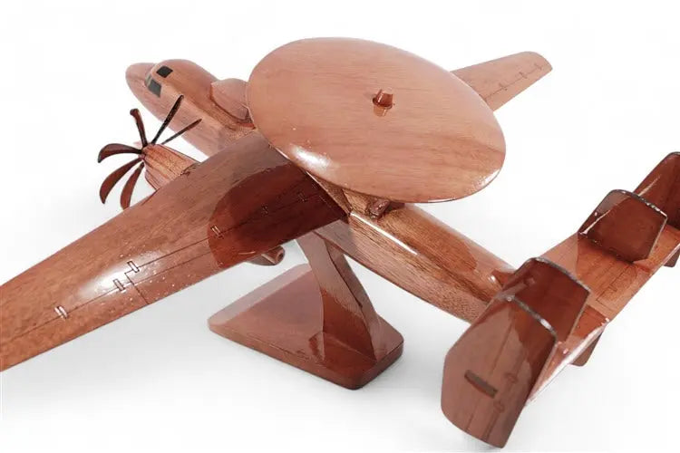 E-2C Hawkeye Natural Mahogany Wood Aircraft Model--Aviator Sunglasses-Premium Wood Designs