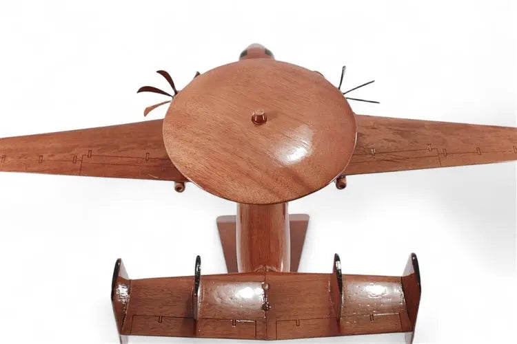 E-2C Hawkeye Natural Mahogany Wood Aircraft Model--Aviator Sunglasses-Premium Wood Designs