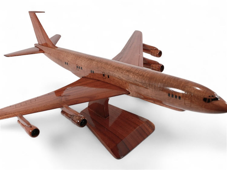 Northrop Grumman E-8 Joint STARS Natural Mahogany Wood Aircraft Model