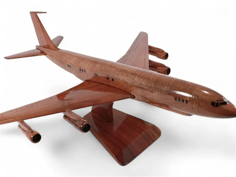 Northrop Grumman E-8 Joint STARS Natural Mahogany Wood Aircraft Model--Aviator Sunglasses-Premium Wood Designs