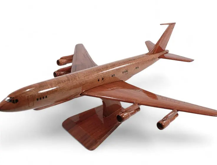 Northrop Grumman E-8 Joint STARS Natural Mahogany Wood Aircraft Model--Aviator Sunglasses-Premium Wood Designs