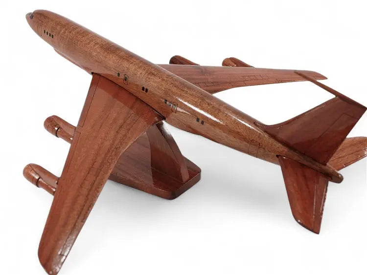 Northrop Grumman E-8 Joint STARS Natural Mahogany Wood Aircraft Model--Aviator Sunglasses-Premium Wood Designs