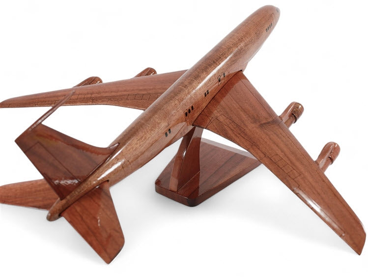 Northrop Grumman E-8 Joint STARS Natural Mahogany Wood Aircraft Model