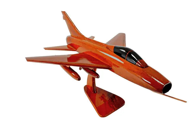 North American F-100 Super Sabre Natural Wood Aircraft Model--Aviator Sunglasses-Premium Wood Designs