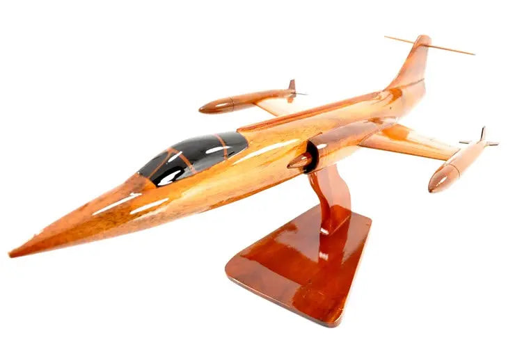 F-104 Starfighter Natural Wood Aircraft Model--Aviator Sunglasses-Premium Wood Designs