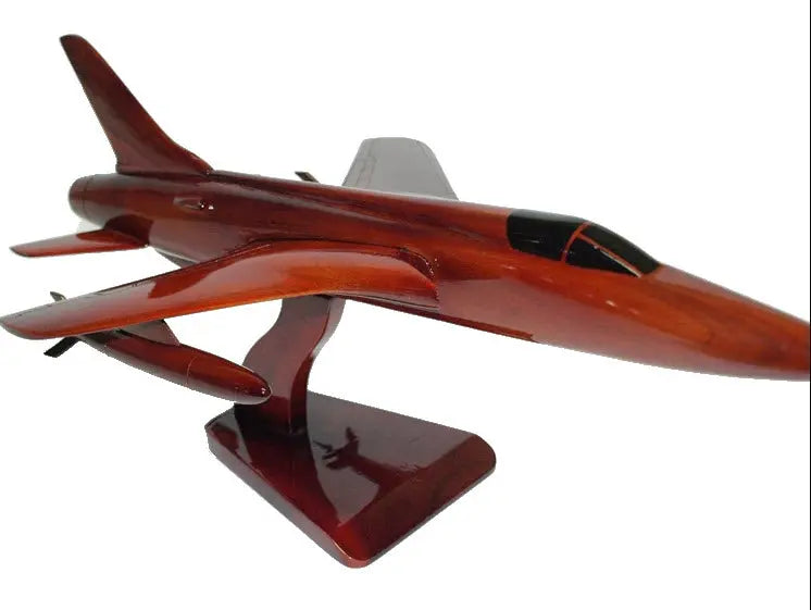 F-105 Thunderchief Republic Fighter-Bomber Natural Wood Aircraft Model Premium Wood Designs