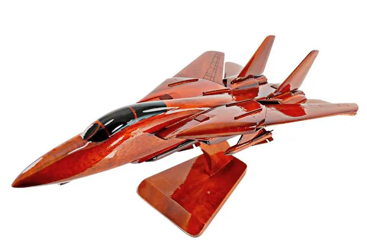 F-14 Tomcat Natural Wood Aircraft Model--Aviator Sunglasses-Premium Wood Designs