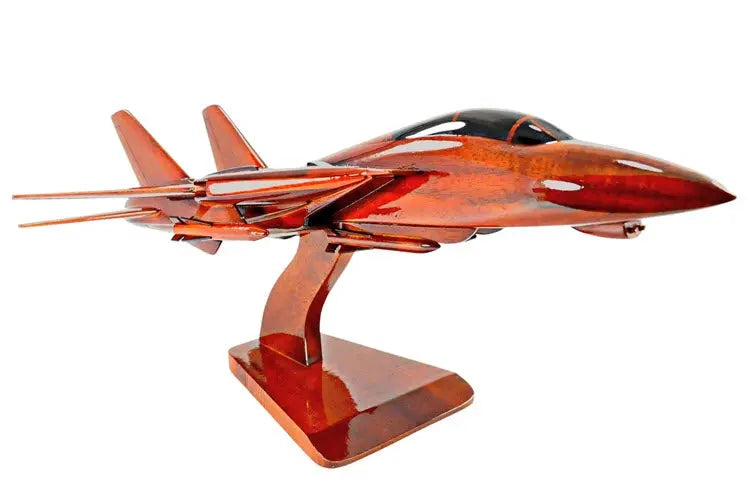 F-14 Tomcat Natural Wood Aircraft Model--Aviator Sunglasses-Premium Wood Designs