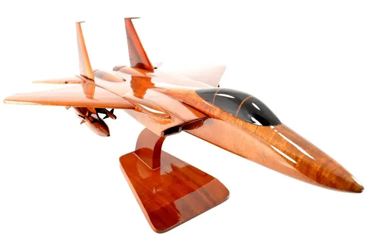 F-15 Eagle Natural Wood Aircraft Model--Aviator Sunglasses-Premium Wood Designs