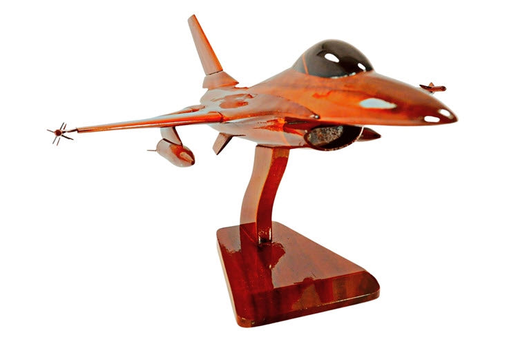 F-16 Falcon Natural Wood Aircraft Model